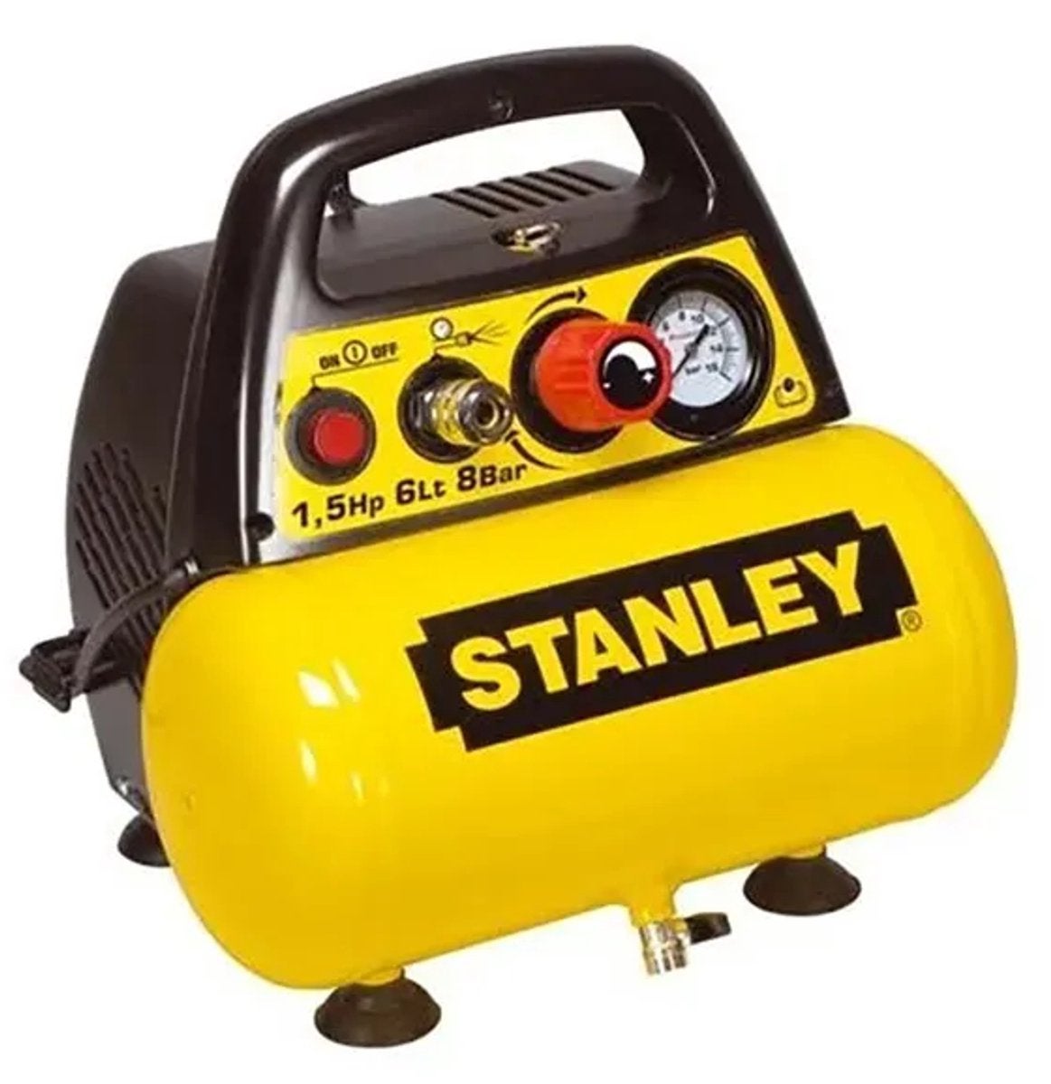 STANLEY – DN200/8/6 Luchtcompressor – 8 bar – Olievrij + acc, Ophalen
