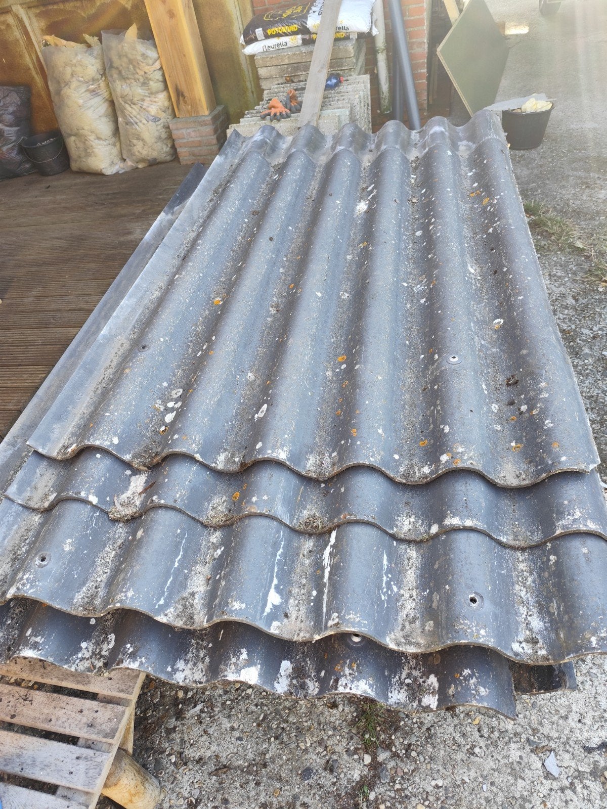 Eternit platen, Ophalen, Gebruikt, Minder dan 180 cm, Palen