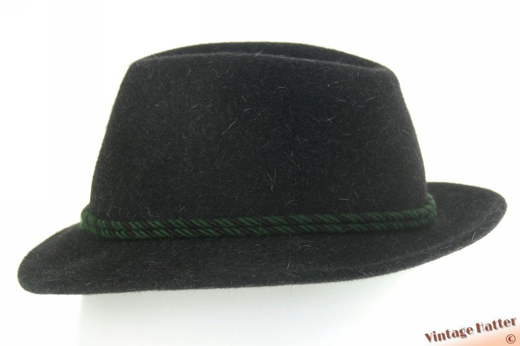 Vintage Jacht gleufhoed Zapf donker grijs haarvilt 55 = S-XS, Zapf, Hoed, Ophalen of Verzenden, 57 cm (M, 7⅛ inch) of minder