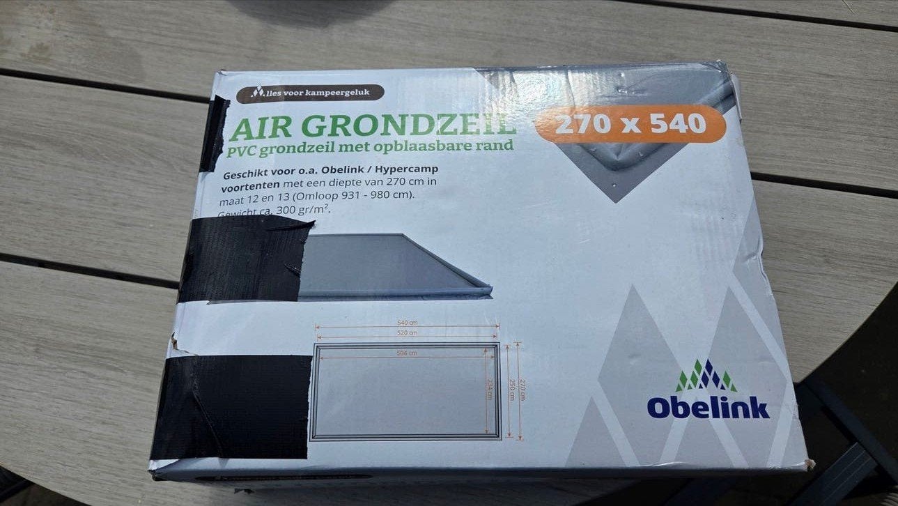 Nieuw Obelink Air grondzeil 270 x 540 cm – ongebruikt!, Caravans en Kamperen, Ophalen, Nieuw
