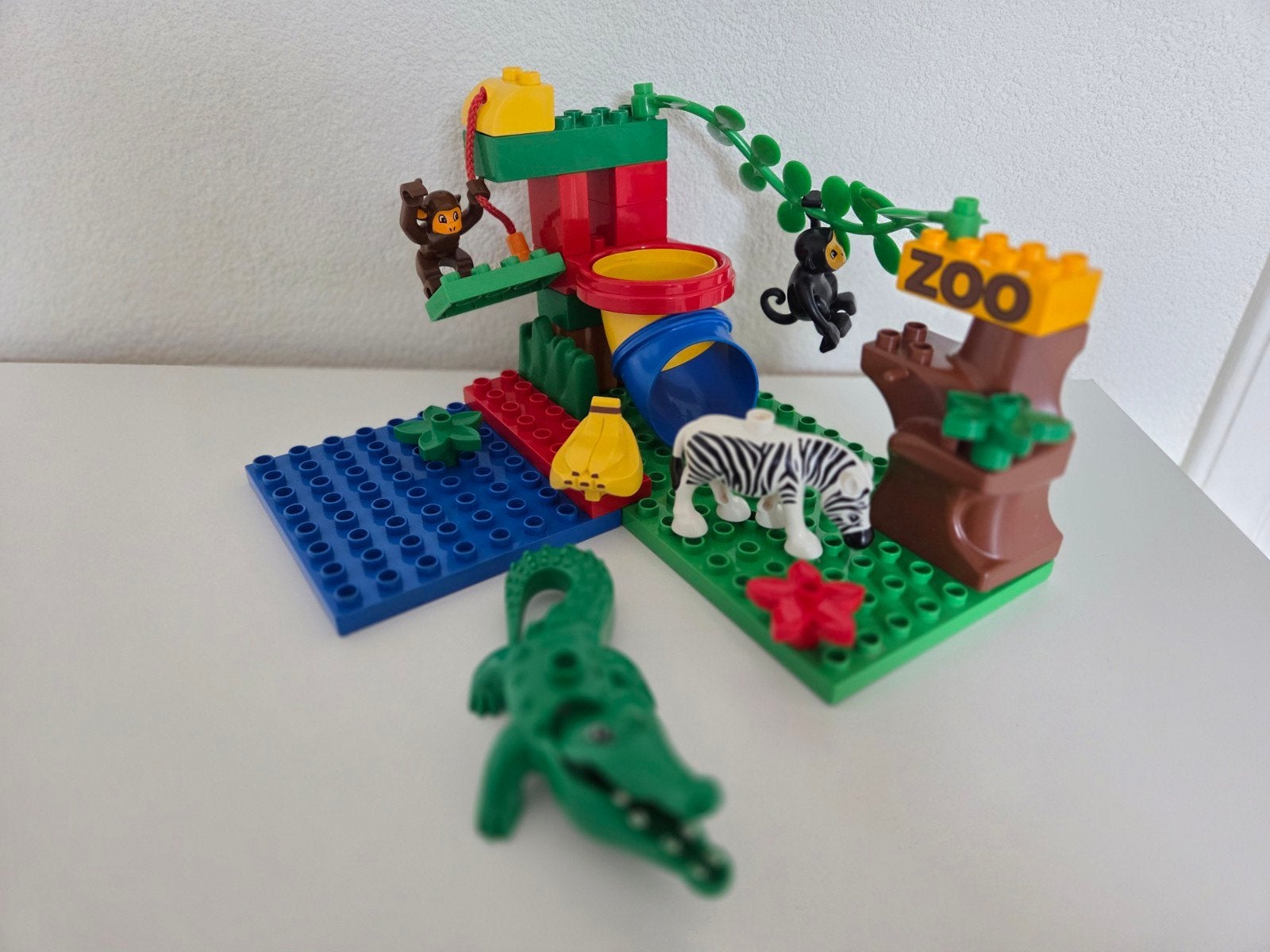 Nette set LEGO Dulpo 4961 speelse dierentuin, apen, krokodil, Compleet, Ophalen of Verzenden, Zo goed als nieuw, Duplo