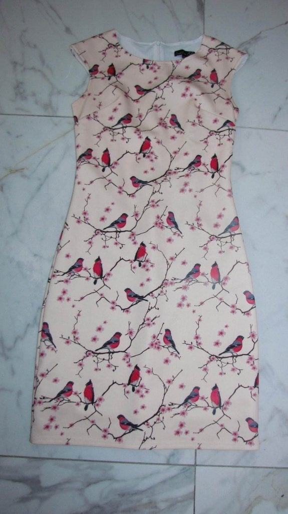 34 SMASHED LEMON jurk roodborstjes vogels xs, Ophalen of Verzenden, Zo goed als nieuw, Roze, Maat 34 (XS) of kleiner
