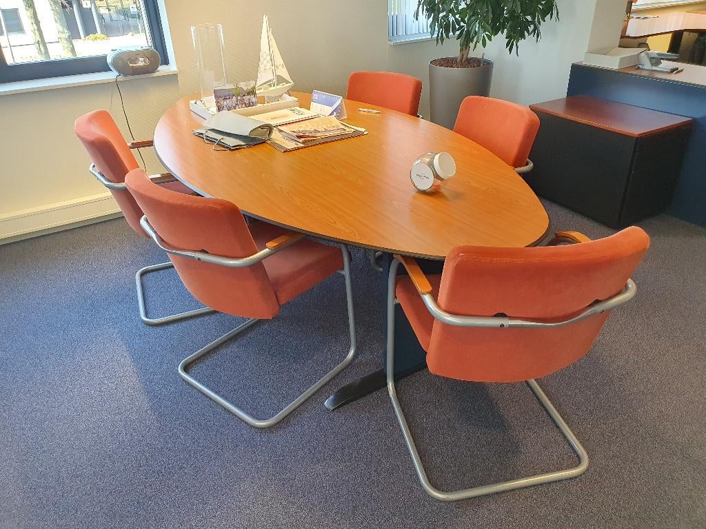 Vergadertafel Lensvelt ellips / ovaal volkern circa 220 cm, Huis en Inrichting, Bureaus, Postbus, Overige typen, Ophalen of Verzenden
