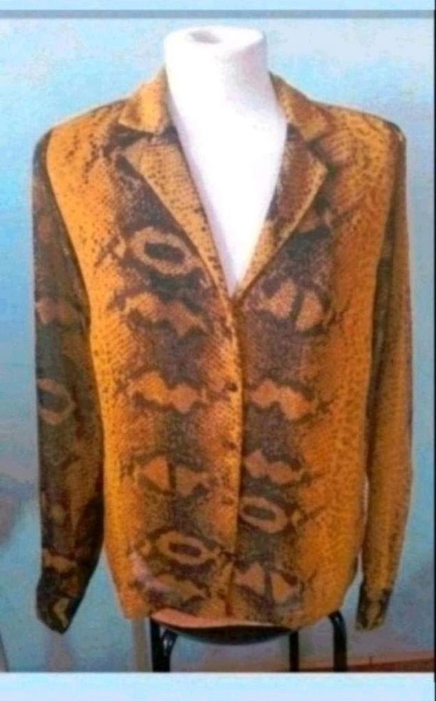 Slangenprint blouse, Ophalen of Verzenden, Zo goed als nieuw, Maat 38/40 (M), Bruin