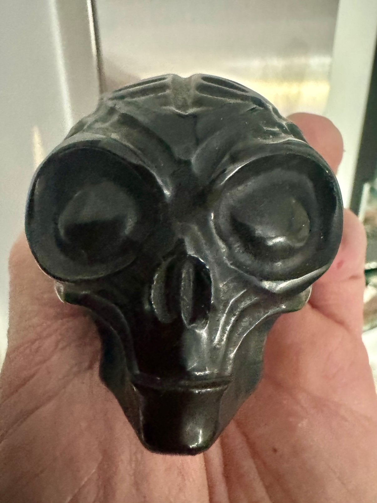 Obsidiaan alien skull schedel, Ophalen of Verzenden, Mineraal