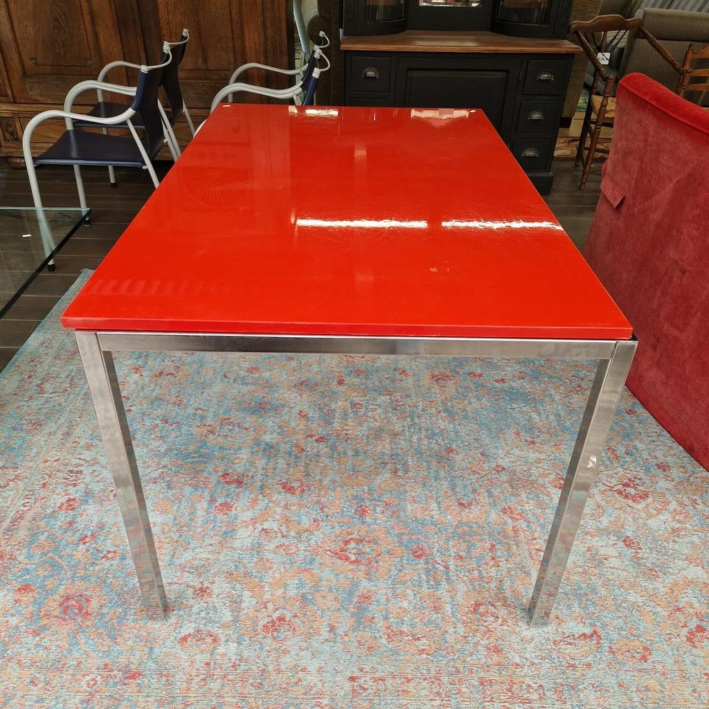 Rode retro eettafel uit de jaren '70, Ophalen of Verzenden, Huis en Inrichting