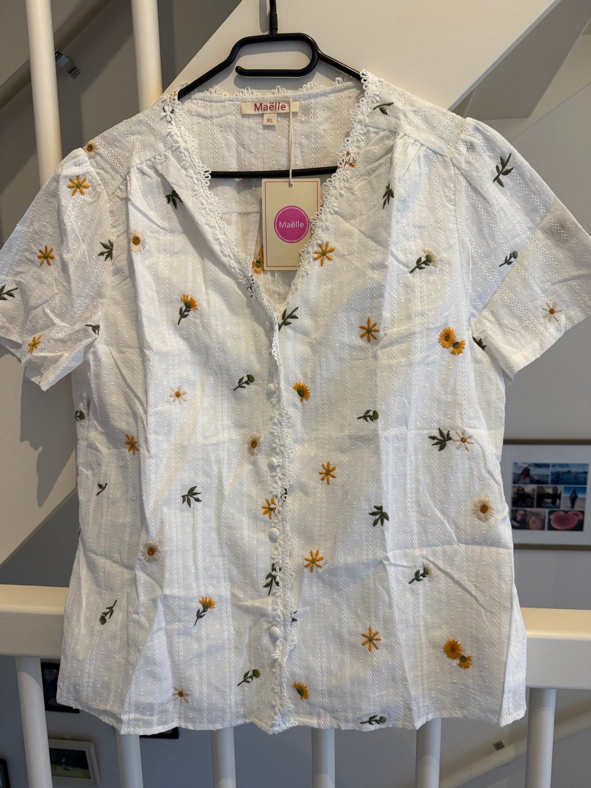 Maëlle broderie blouse XL - Nieuw met kaartjes, Ophalen of Verzenden, Nieuw, Maat 42/44 (L), Wit