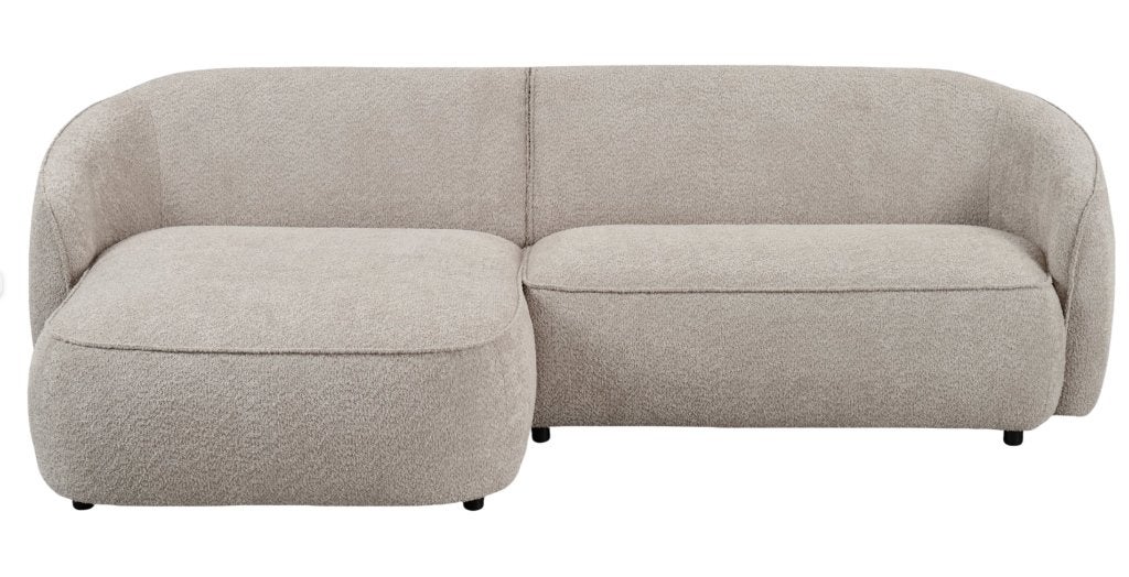 by fonQ Chubby Hoekbank Links Bouclé Greige | Van €1199, nu, Byfonq, Byfonq, Nieuw, 75 tot 100 cm