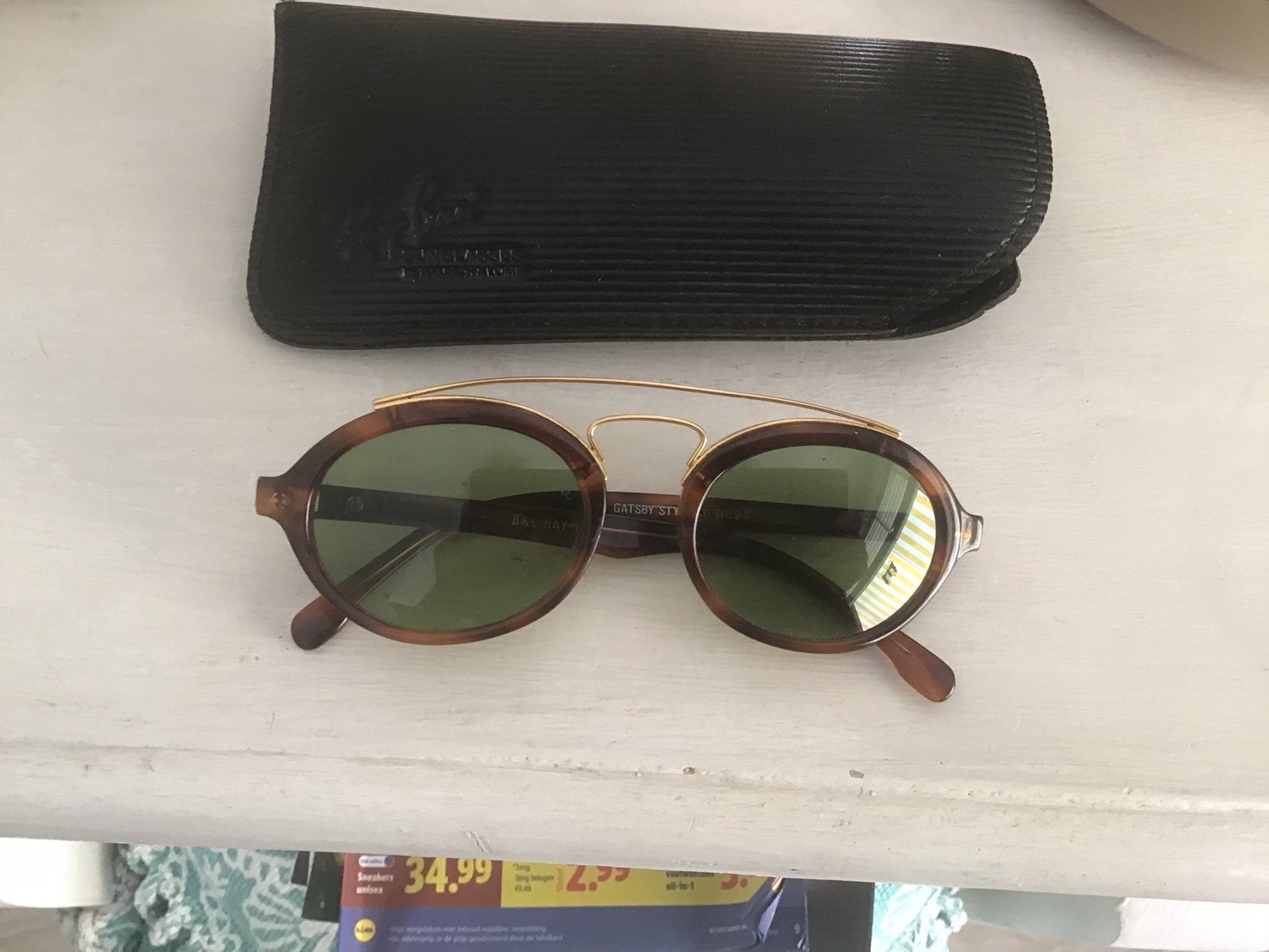 Zonnebril rayban, Zonnebril, Bruin, Ophalen of Verzenden, Zo goed als nieuw