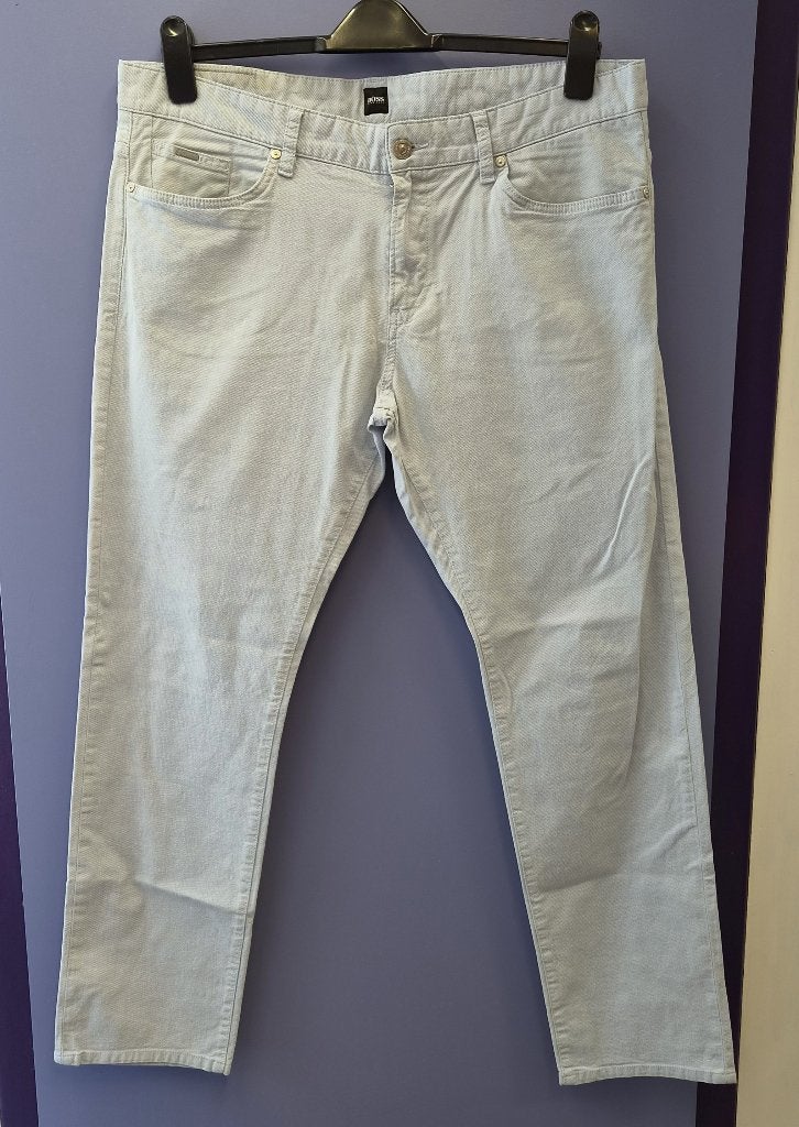 Hugo Boss lichte zomer broek model Delaware W38 L34 nr 51308, Blauw, ., Hugo Boss, Maat 56/58 (XL)
