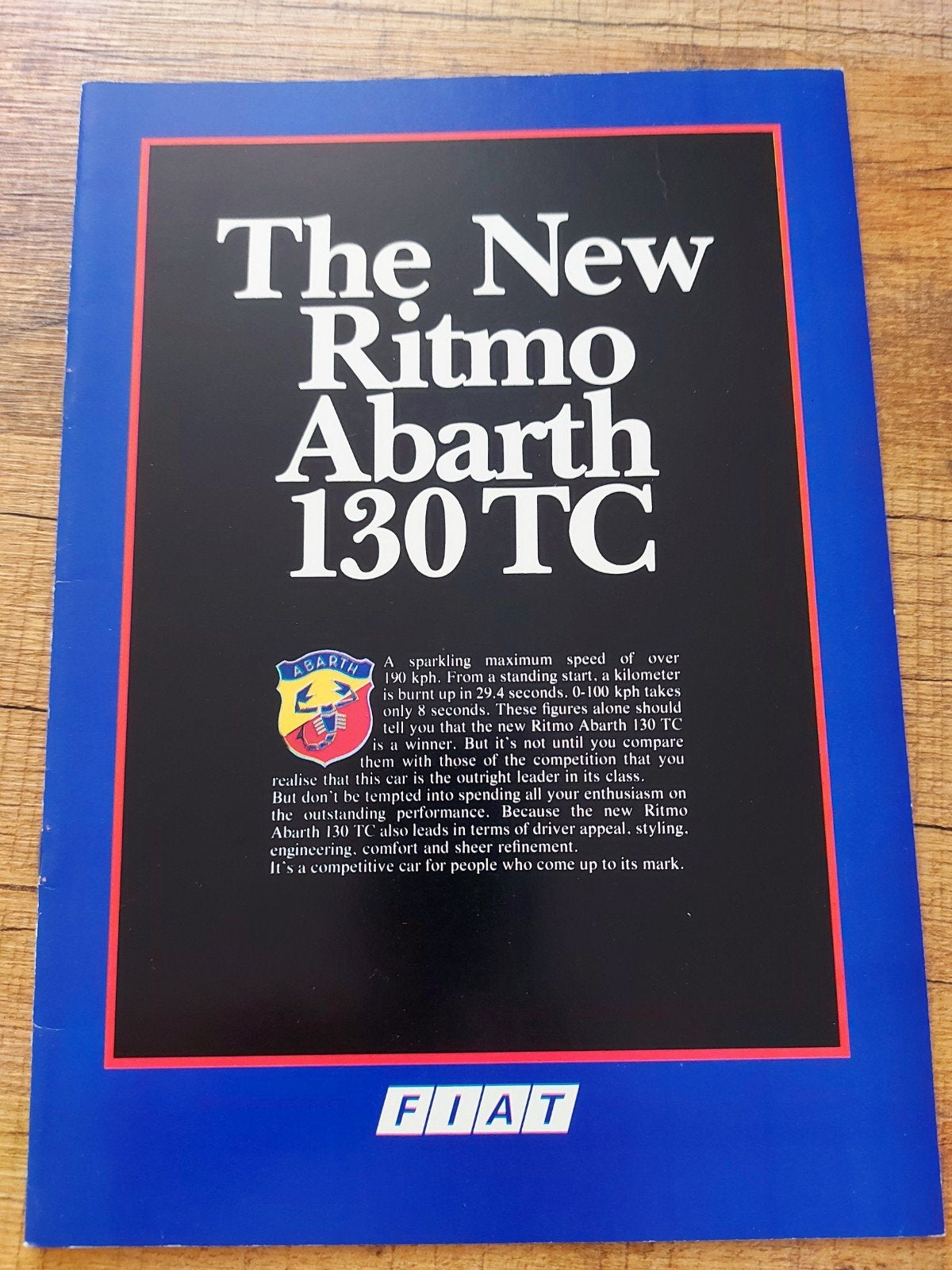 Keurige (Fiat) Ritmo Abarth 130 TC folder Engelstalig, Ophalen of Verzenden, Zo goed als nieuw, Overige merken