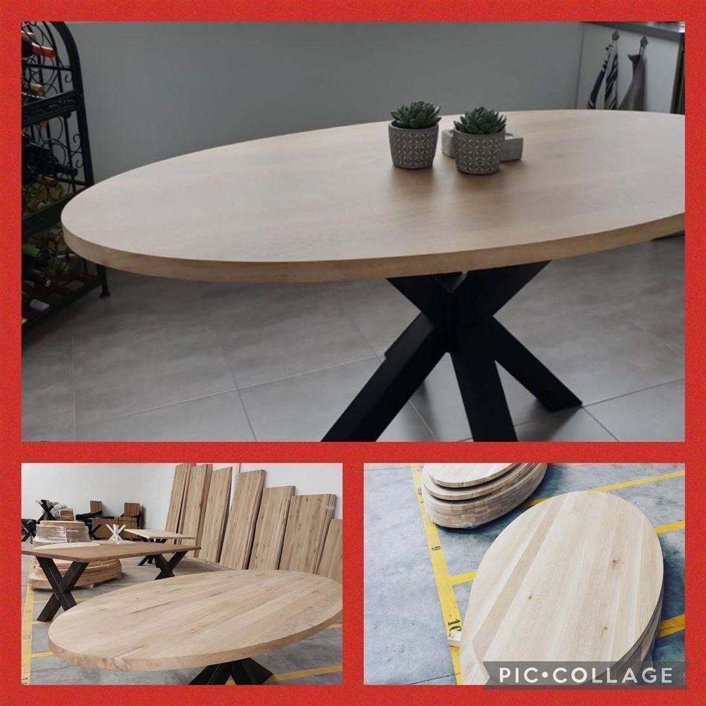 EIKEN ovaal | rond TAFELS, Ophalen of Verzenden, Nieuw, 100 tot 150 cm, Minder dan 100 cm