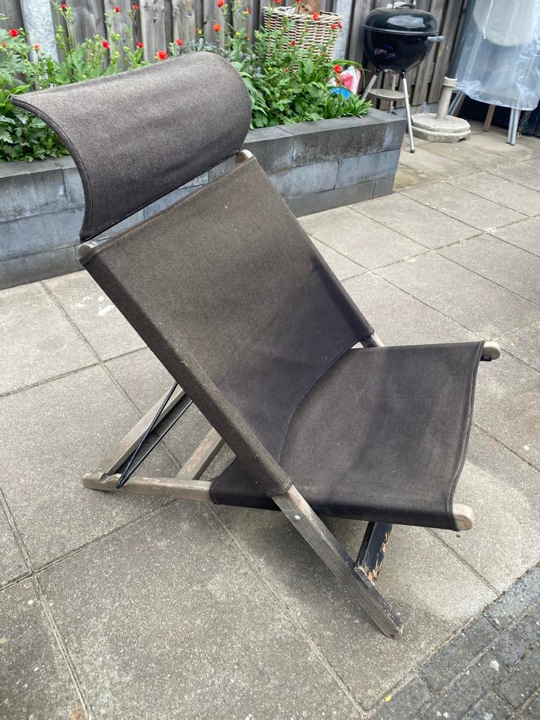 Vintage IKEA Hestra klapstoel - Tord Björklund jaren 90, Tuin en Terras, Ligbedden, Gebruikt, Hout, Inklapbaar, Ophalen