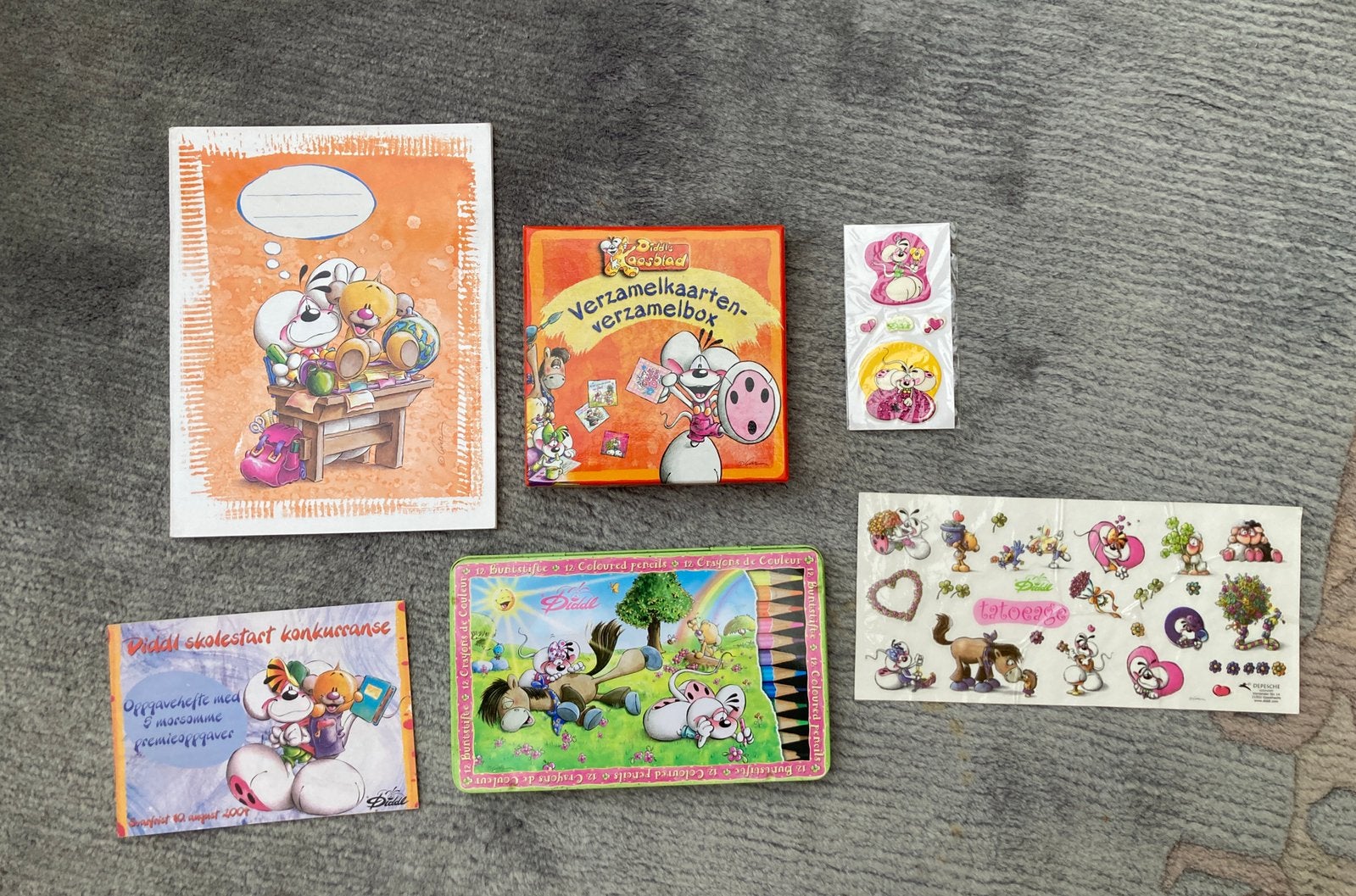 6x Diddl en friends in roze en oranje, Verzamelen, Ophalen of Verzenden, Verschillende figuren, Nieuw, Pen, Potlood of Stift