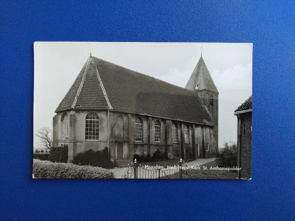 Maasdam, Ned. Herv. Kerk. St. Anthoniepolder. Klf, Verzamelen, Verzenden, 1960 tot 1980, Ongelopen, Zuid-Holland