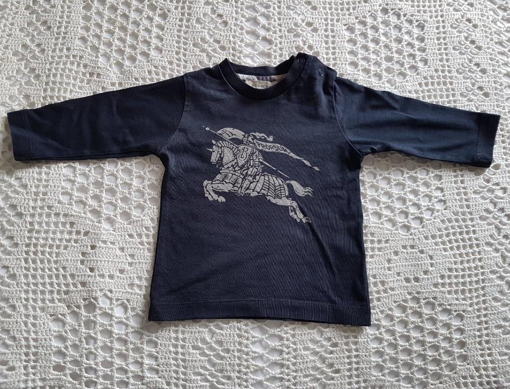 Burberry Baby longsleeve donkerblauw 68, Ophalen of Verzenden, Zo goed als nieuw, Jongetje of Meisje, Shirtje of Longsleeve