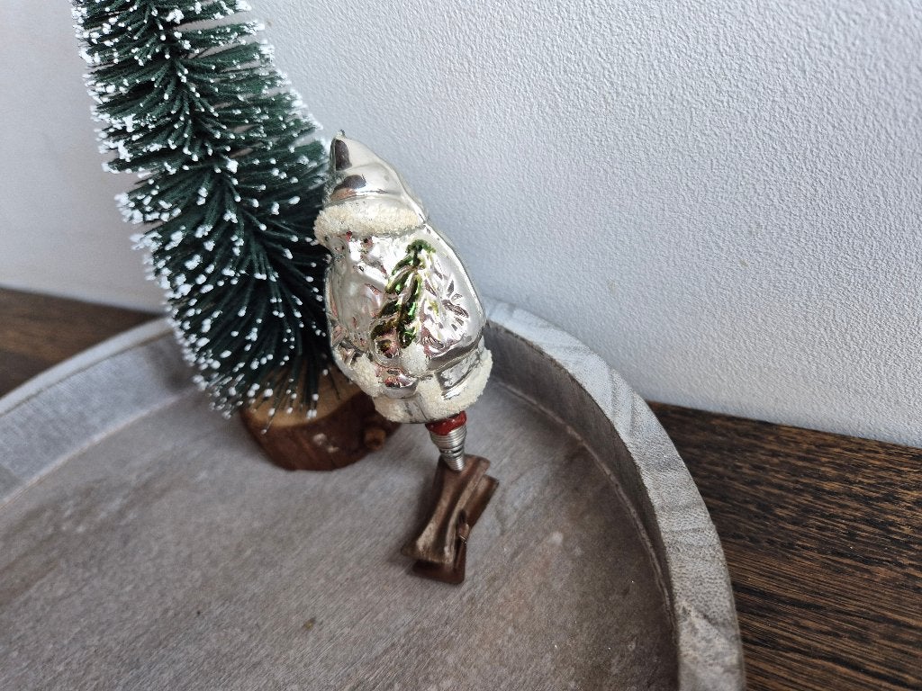 Kerstman op clip zilver 559, Diversen, Kerst, Gebruikt, Ophalen of Verzenden