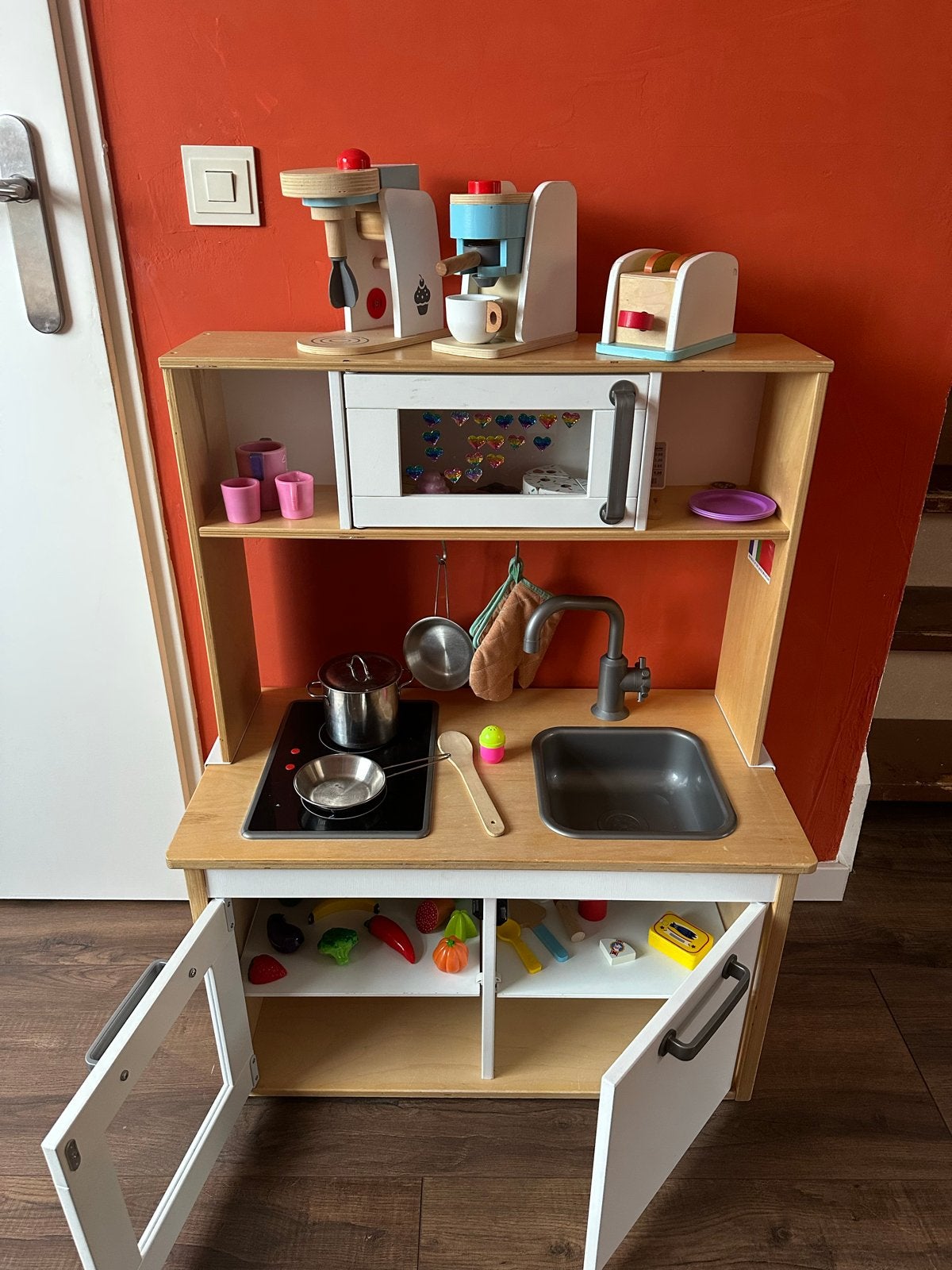 Houten speelkeuken met accessoires, Ophalen, Gebruikt, Hout, Speelkeuken