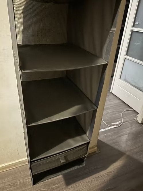 Hangend opbergrek met lades - Grijs, Gebruikt, 100 tot 150 cm, Ophalen of Verzenden, Met lade(s)