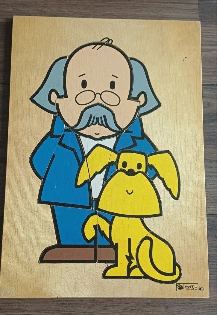 Houten Rolf puzzel meneer / opa met hondje, Kinderen en Baby's, Speelgoed | Houten speelgoed, Ophalen of Verzenden, Gebruikt, Overige typen