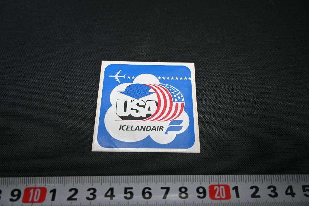 sticker vliegmaatschappij ICELANDAIR naar usa, Ophalen of Verzenden, Zo goed als nieuw
