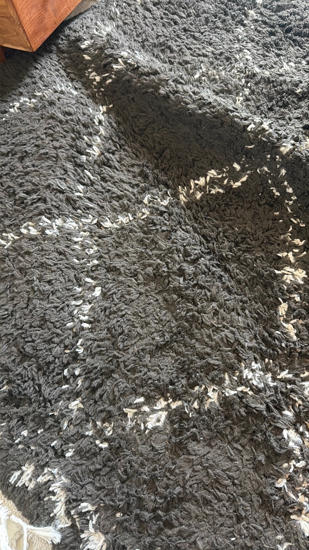 Donker bruin vloerkleed met wit patroon 2,3x1,6, Ophalen, Gebruikt, 150 tot 200 cm, 200 cm of meer