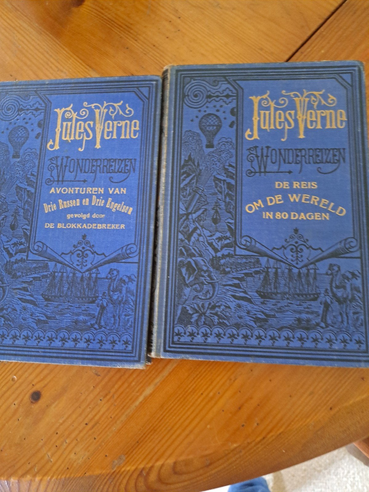 Jules Verne Wonderreizen - 4 antieke boeken, Boeken, Ophalen of Verzenden, Gelezen, Jules Verne, Nederland
