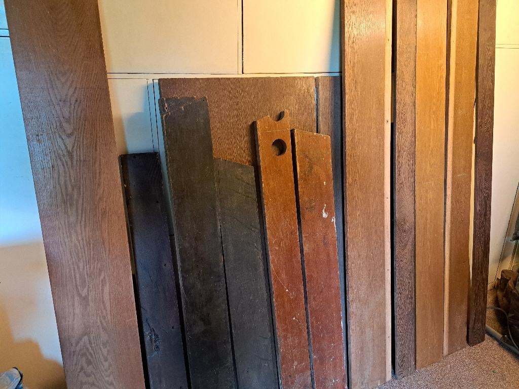 Hout - gebruikt hardhout en eiken, Doe-het-zelf en Verbouw, Hout en Planken, Ophalen, Gebruikt, 25 tot 50 mm, Overige typen