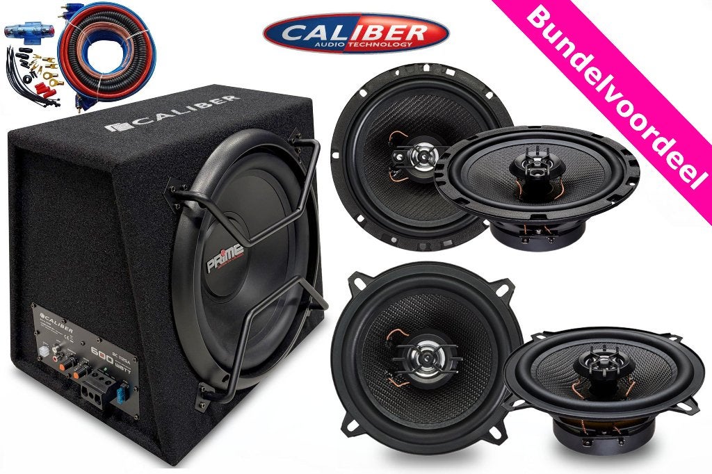 Caliber Actieve Subwoofer + 4 Luidsprekers + Kabelset !!!, ., Nieuw, Ophalen of Verzenden, .