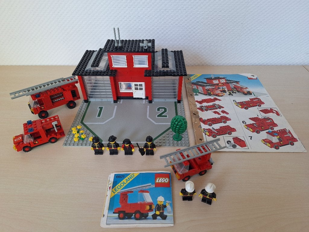 Lego: 6382 Fire Station, Brandweerkazerne, 6621 brandweer *, Gebruikt, Lego, Ophalen of Verzenden, Compleet