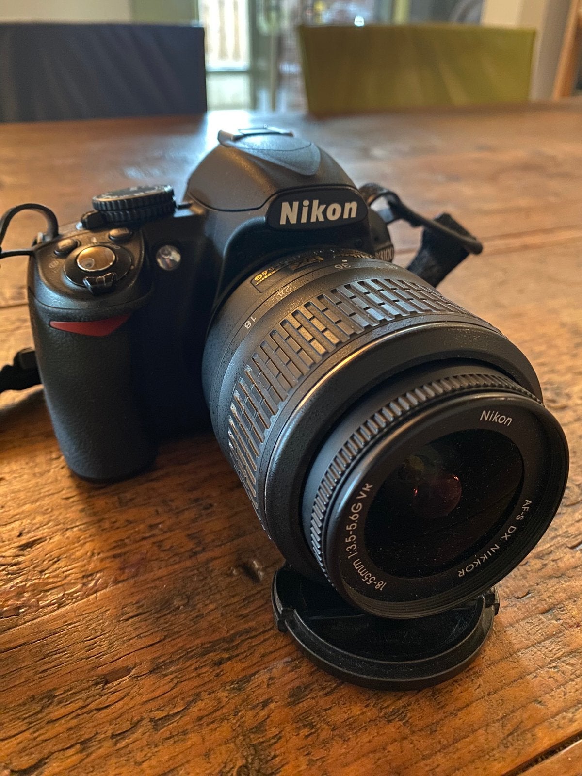 Nikon D3100 camera lens AF-5 Nikkor 18-55 1:3.5-5.6G en tas, Ophalen of Verzenden, Zo goed als nieuw, Spiegelreflex, Nikon