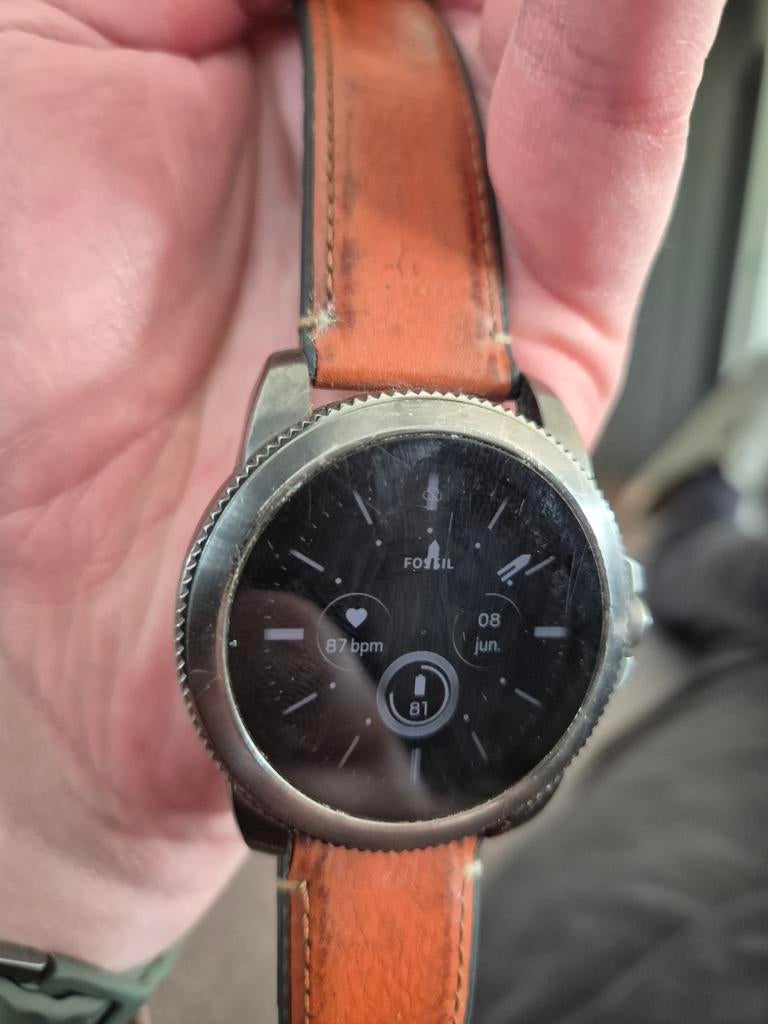 Fossil Smartwatch Model 5e - Gebruikt, Gebruikt, Verzenden, Zwart, Fossil