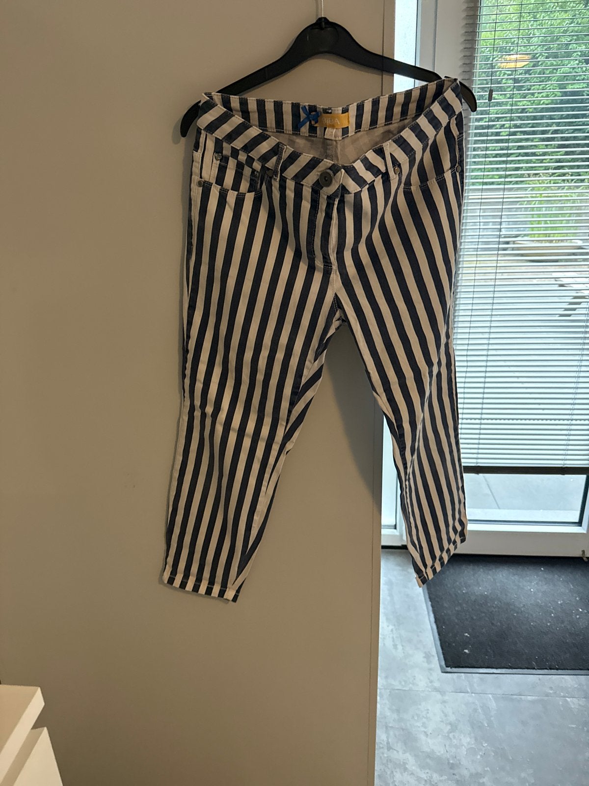 Biba gestreepte broek maat 40, Maat 38/40 (M), Blauw, Ophalen of Verzenden, Driekwart