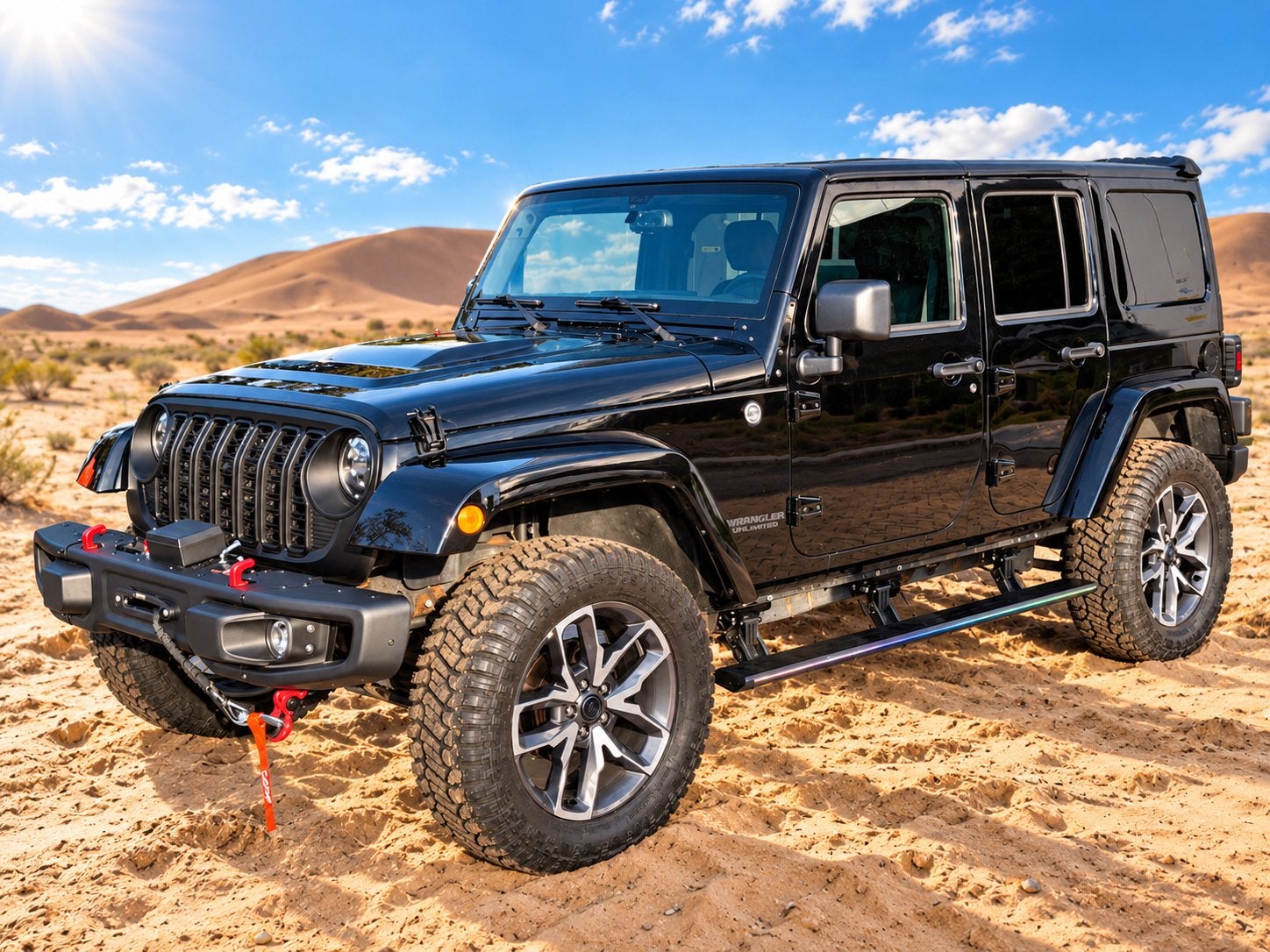 JEEP WRANGLER 3.6 V6 SAHARA EXTREME MOOISTE BLACK EDITION‼️, Auto's, Automaat, 2000 kg, Zwart, Leder