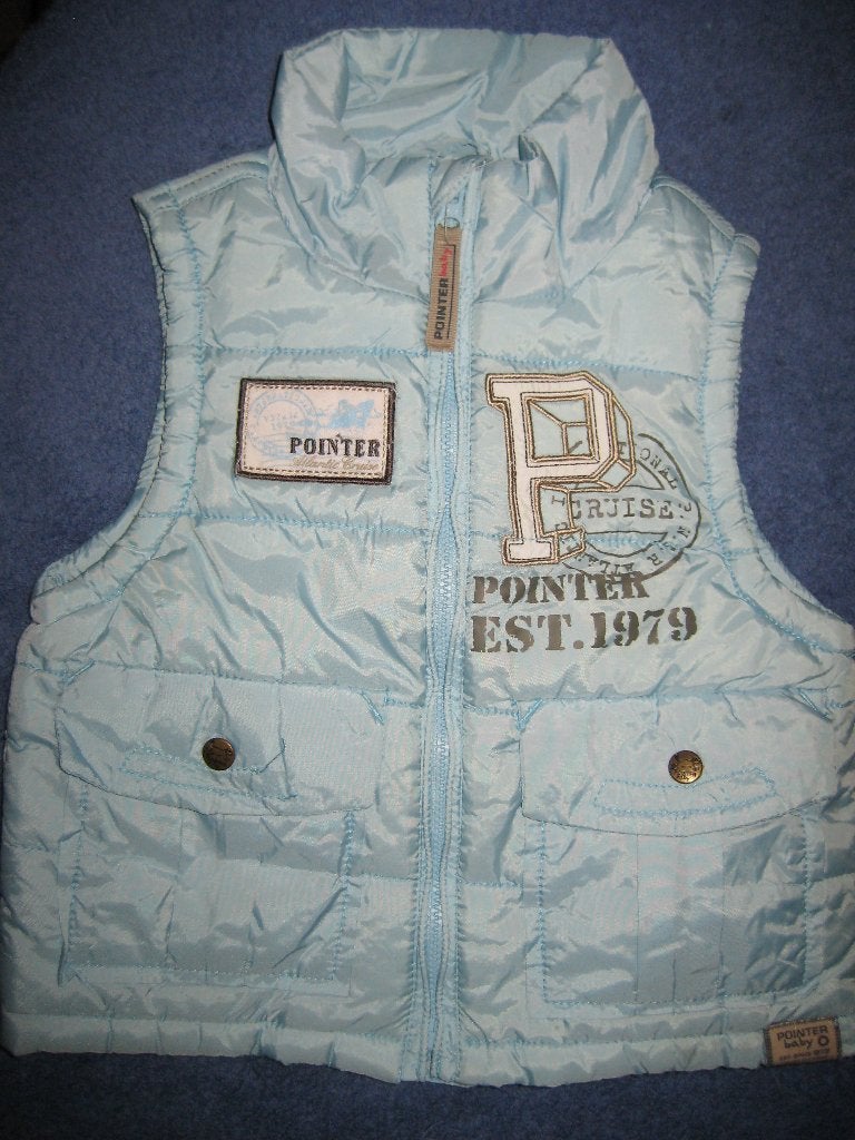 Blauwe bodywarmer, 74, Pointer Baby, Kinderen en Baby's, Babykleding | Maat 74, Ophalen of Verzenden, Zo goed als nieuw, Jongetje