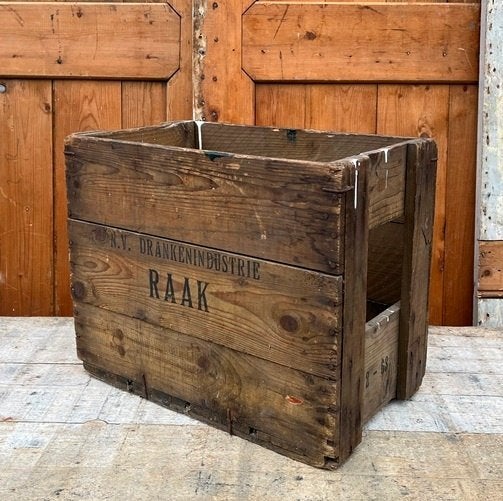 Flessenkrat RAAK hout voor 12 fles origineel, Minder dan 50 cm, Gebruikt, 50 tot 100 cm, Ophalen of Verzenden