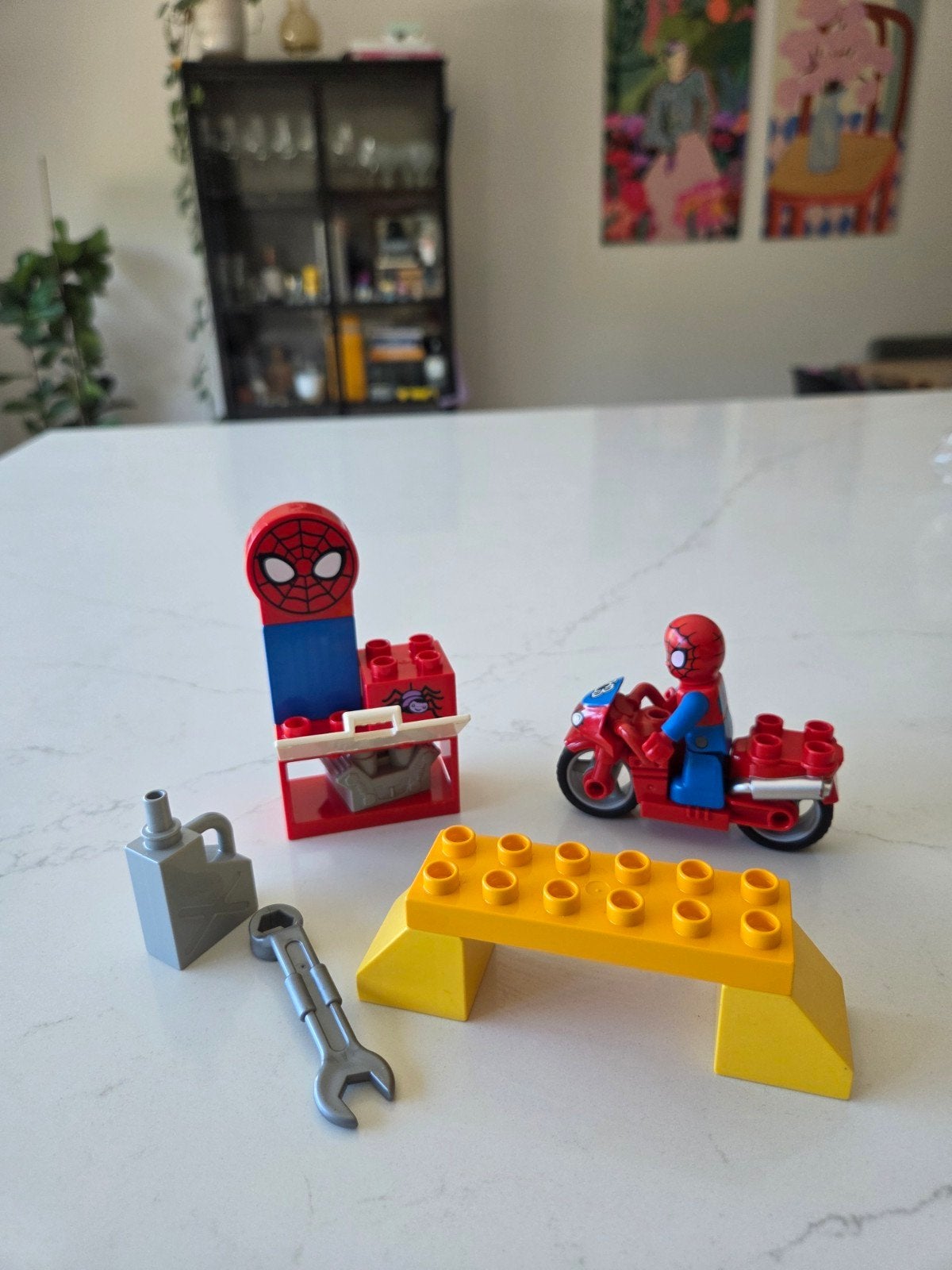 Lego Duplo 10607 Spider-Man Motorfiets Set, Kinderen en Baby's, Speelgoed | Duplo en Lego, Inclusief minifiguren, Gebruikt, Overige thema's