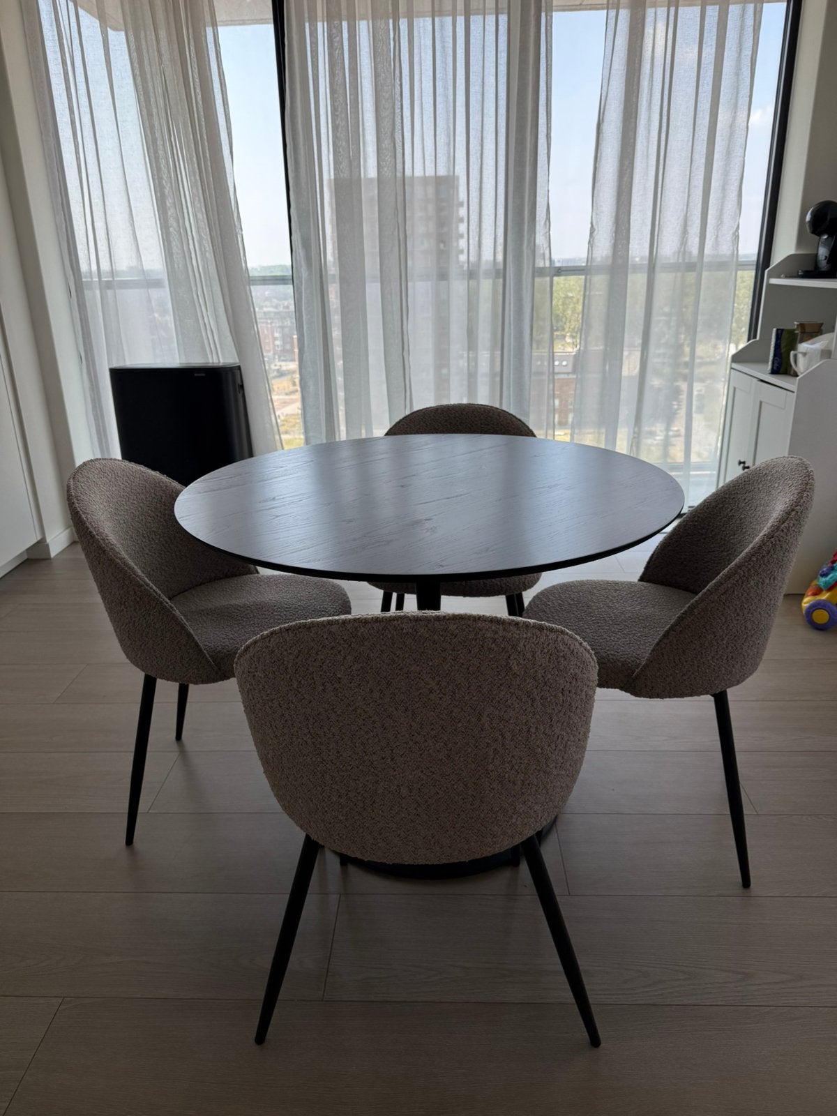 Eetkamer set zwart, Huis en Inrichting, Complete eetkamers, Ophalen, Zo goed als nieuw, 4 tot 6 stoelen