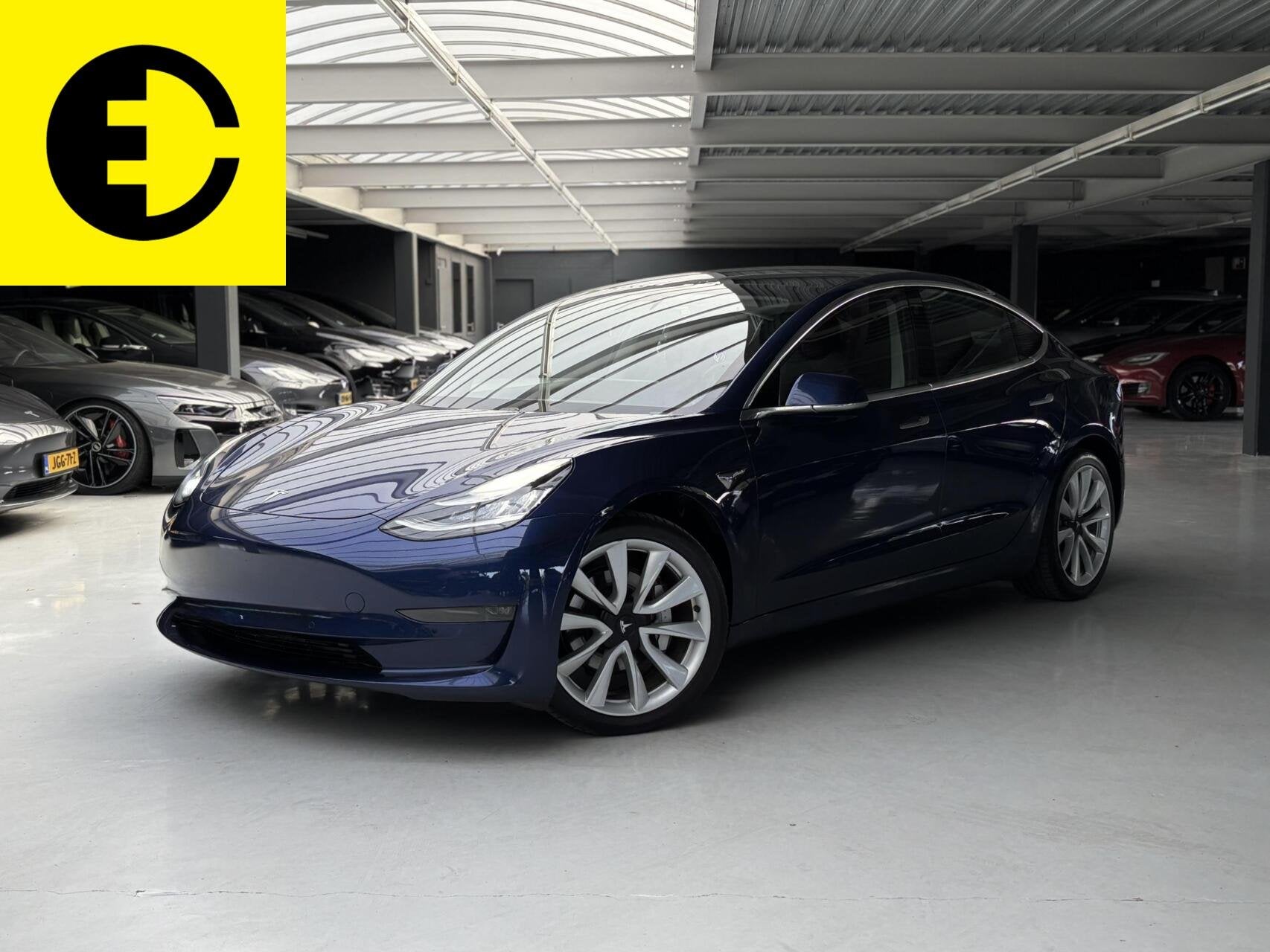 Tesla Model 3 Long Range AWD 75 kWh | Pano dak | Stoelverwar, Auto's, Automaat, Zwart, Blauw, 1000 kg