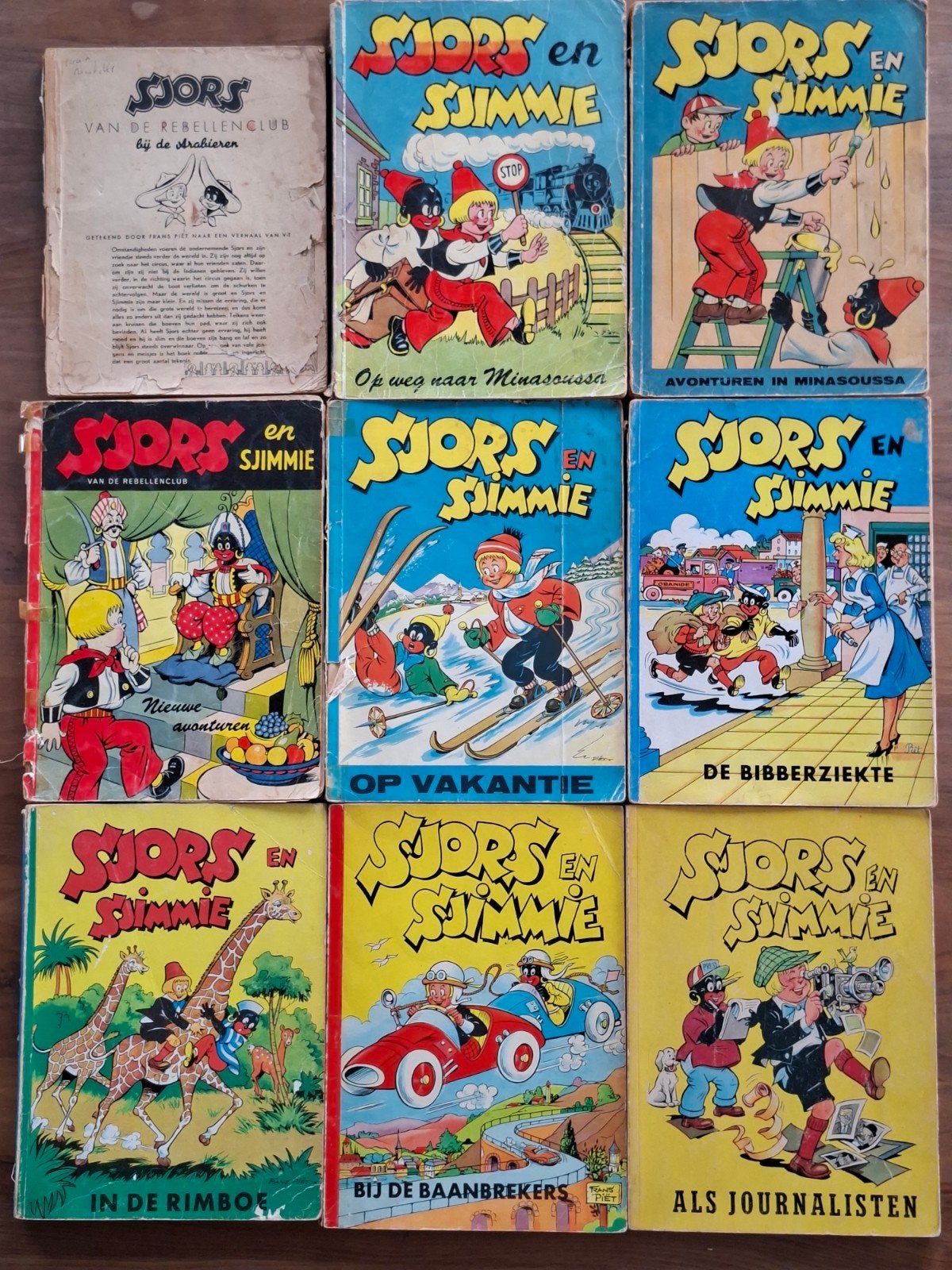 Sjors en Sjimmie stripboeken - 9 delen, Gelezen, Ophalen of Verzenden, Frans Piët, Meerdere stripboeken