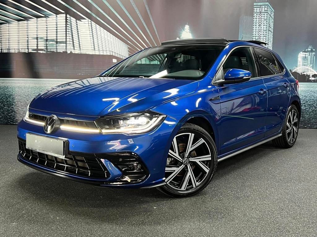 Volkswagen Polo 1.0 TSI 110pk R-Line Dsg-7 2022 Blauw, Auto's, Volkswagen, Blauw, 1100 kg, Geïmporteerd, Polo