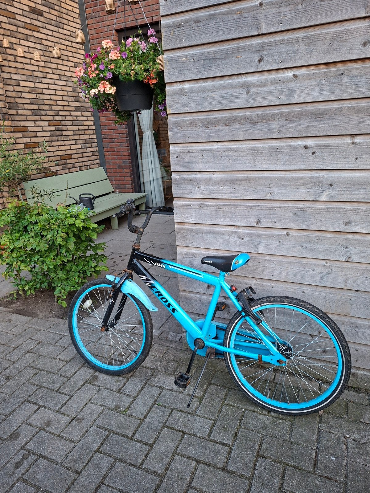 BMX Cross fiets - Blauw/Zwart 22 inch, Fietsen en Brommers, Fietsen | Jongens, Ophalen of Verzenden, Gebruikt, Velgrem, Cross
