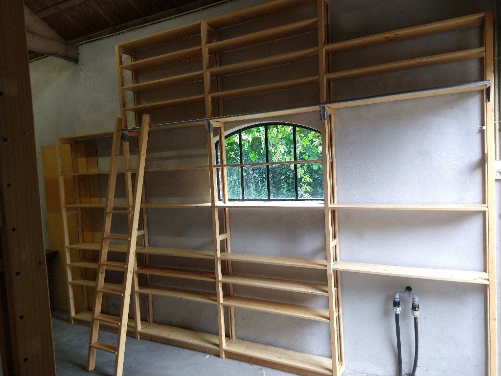 Lundia boekenwand / boekenkast 400x290 cm - plank 22x100 cm, Ophalen, 200 cm of meer, 300 cm of meer, Zo goed als nieuw