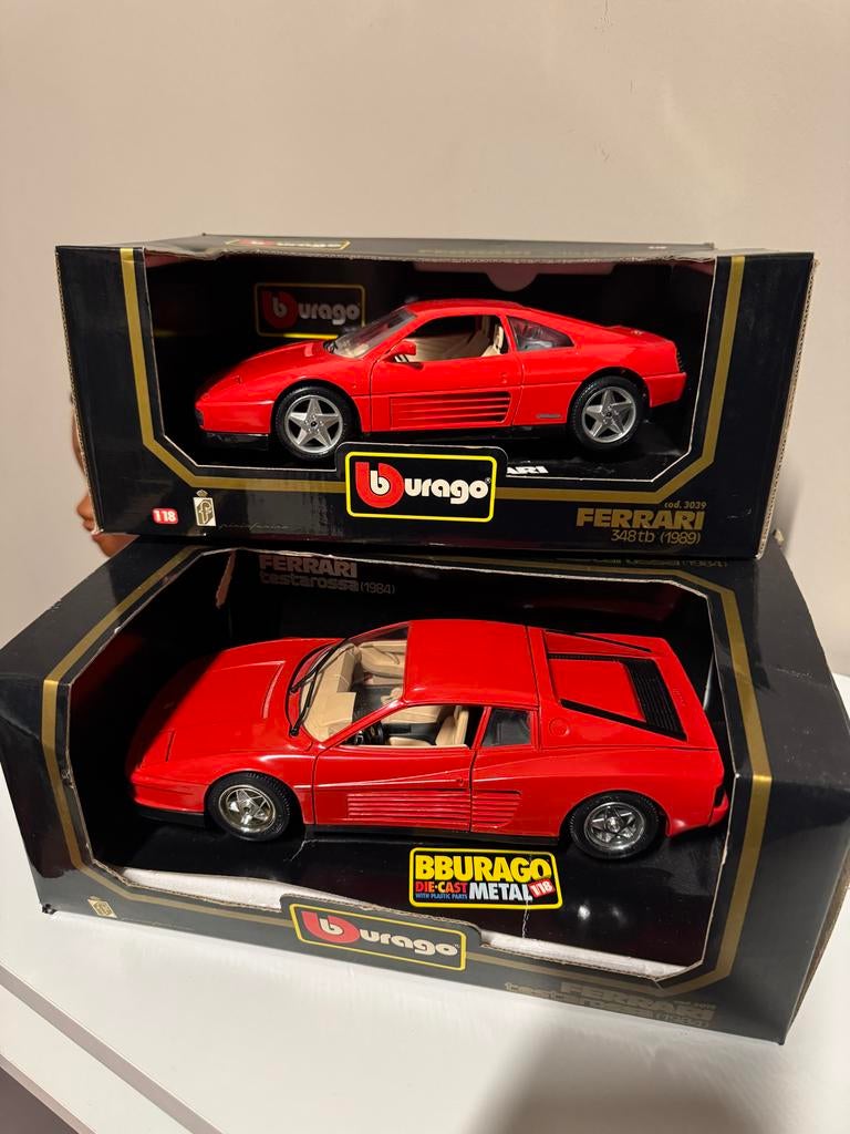 Burago Ferrari Testarossa & 348 schaal 1:18, Ophalen of Verzenden, Gebruikt, Auto, Bburago