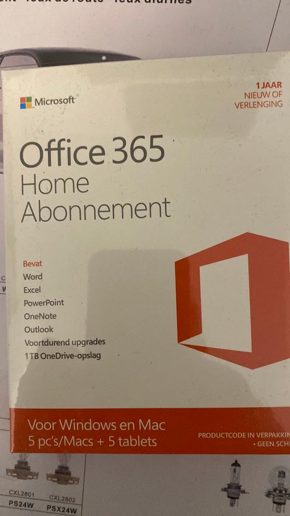 Office 365 Home – 5 pc’s of Macs, 5 tablets en 5 smartphones, Ophalen of Verzenden, Word, Windows