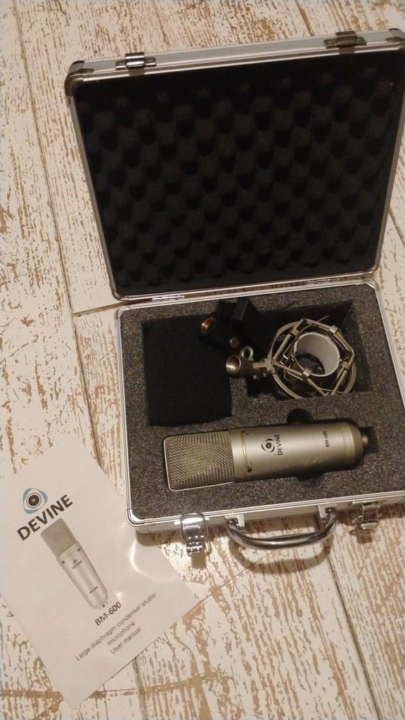 Devine BM-600 Studio Microfoon – Perfect voor Podcasts, Zang, Muziek en Instrumenten, Microfoons, Ophalen of Verzenden, Zo goed als nieuw