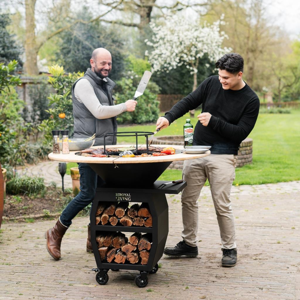 BBQ Plancha Companero XXL 2.0 Blackline met houtopslag NW, Tuin en Terras, Houtskoolbarbecues, Nieuw, Ophalen of Verzenden