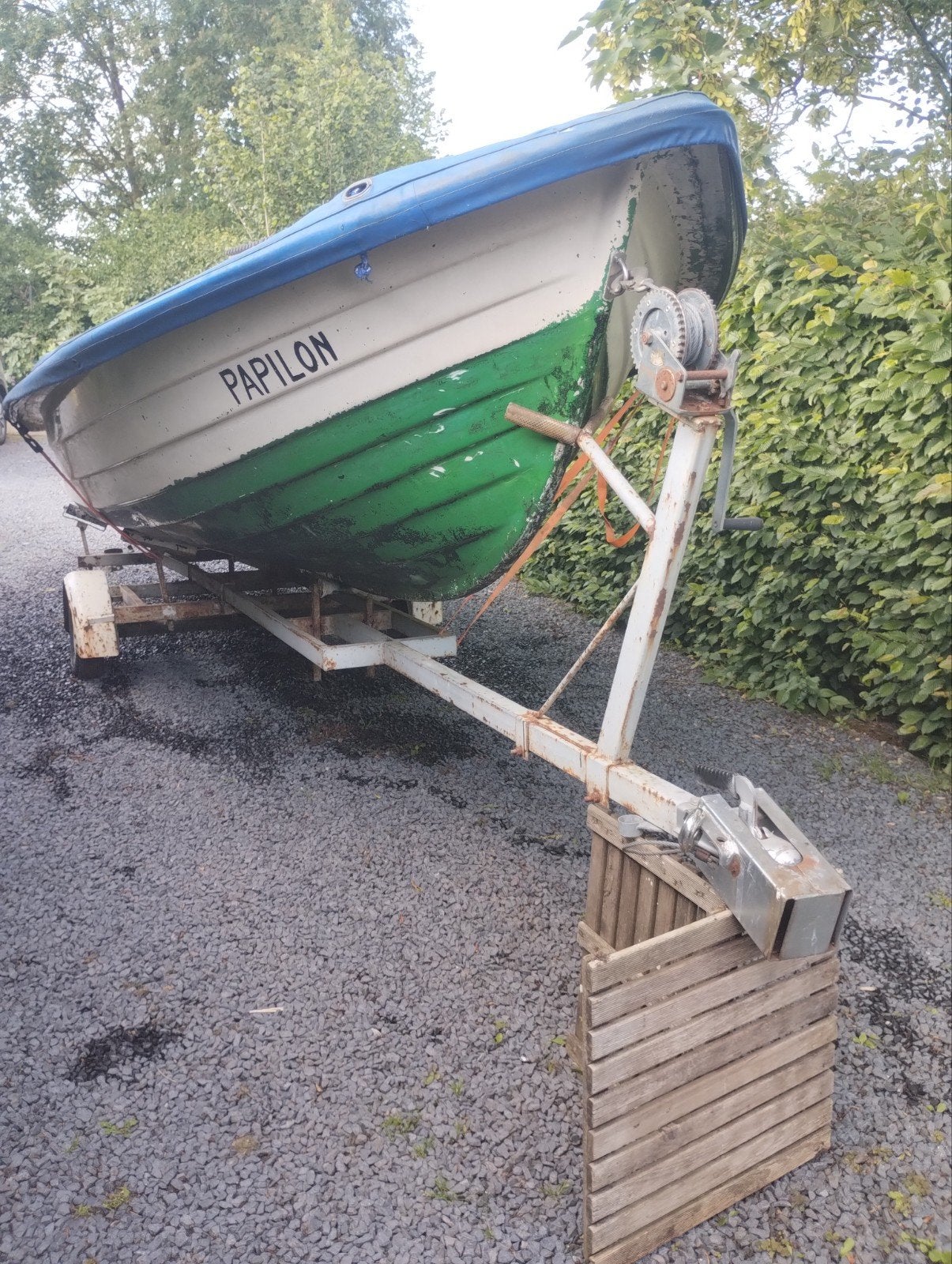complete boot.dekzeil ,wegtrailer en motor 9 pk., Watersport en Boten, Ophalen