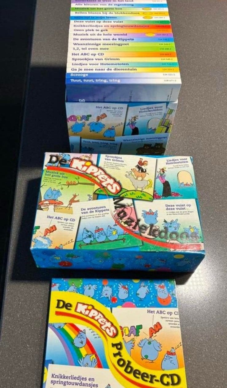 Complete set van 20 Cd’s “De Kippets” muziekdoos., Ophalen of Verzenden, Zo goed als nieuw