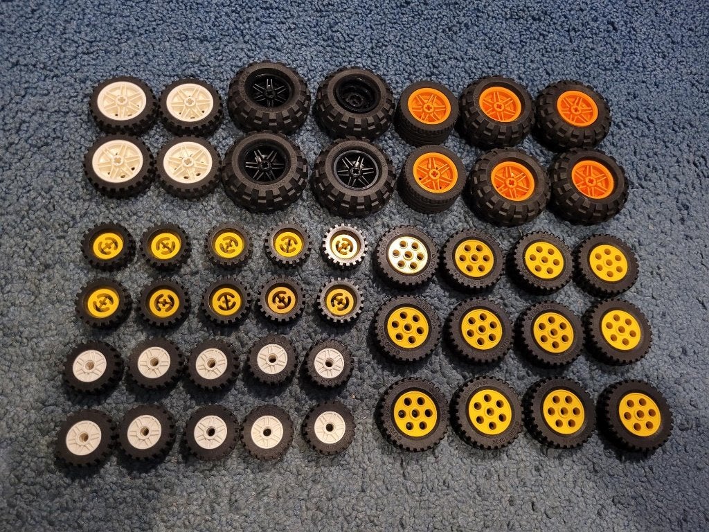 Partij S243=46x Lego technic wielen, Lego, Lego, Gebruikt, Lego